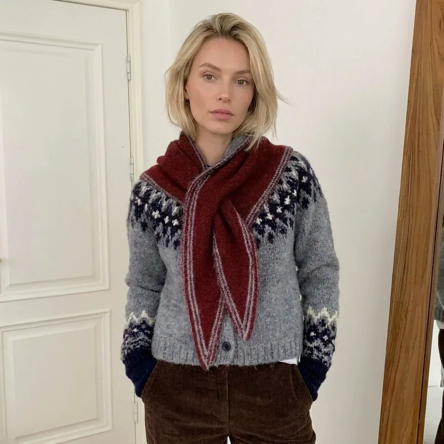 Wool Blend Triangle Scarf