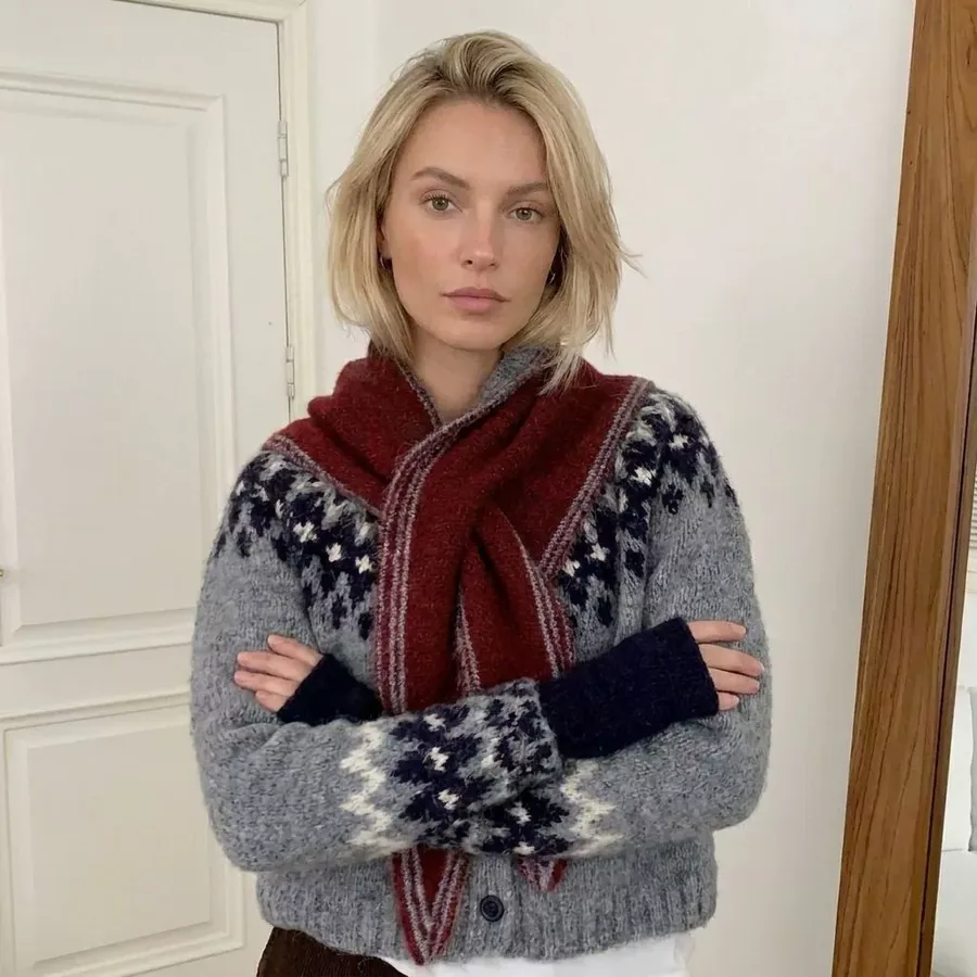 Wool Blend Triangle Scarf view 3
