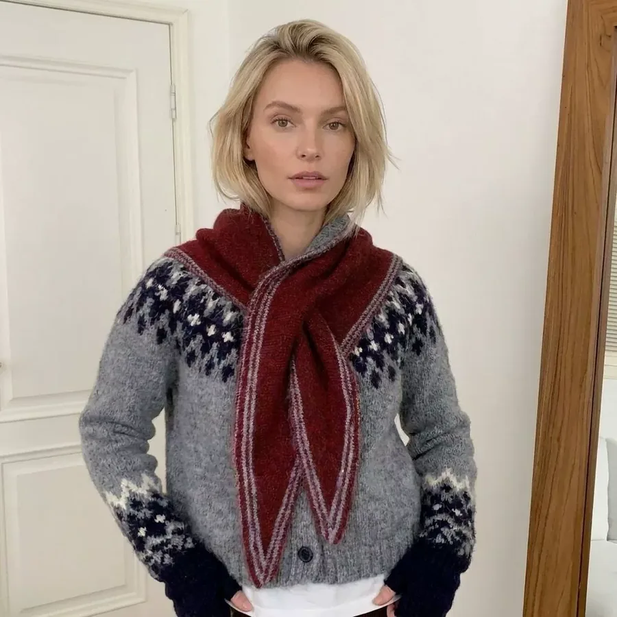 Wool Blend Triangle Scarf view 4