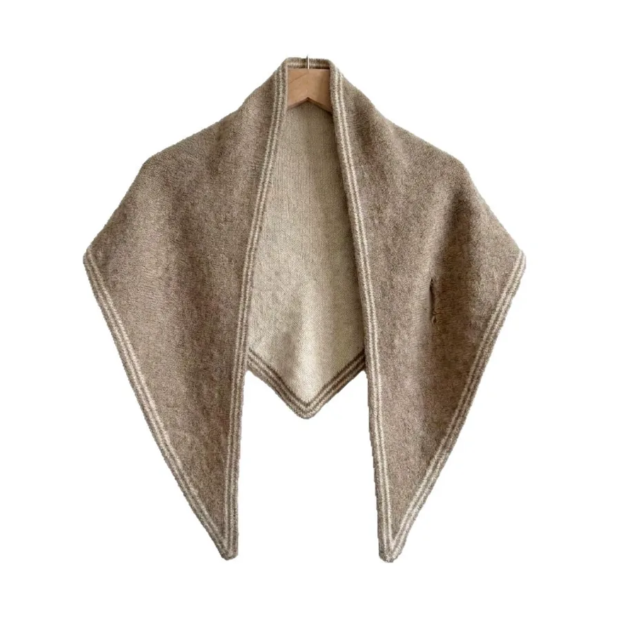 Wool Blend Triangle Scarf view 5
