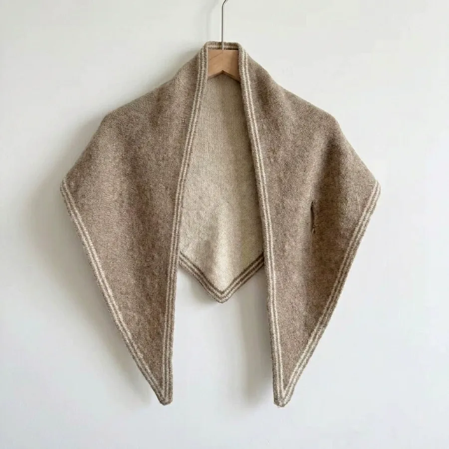 Wool Blend Triangle Scarf view 7