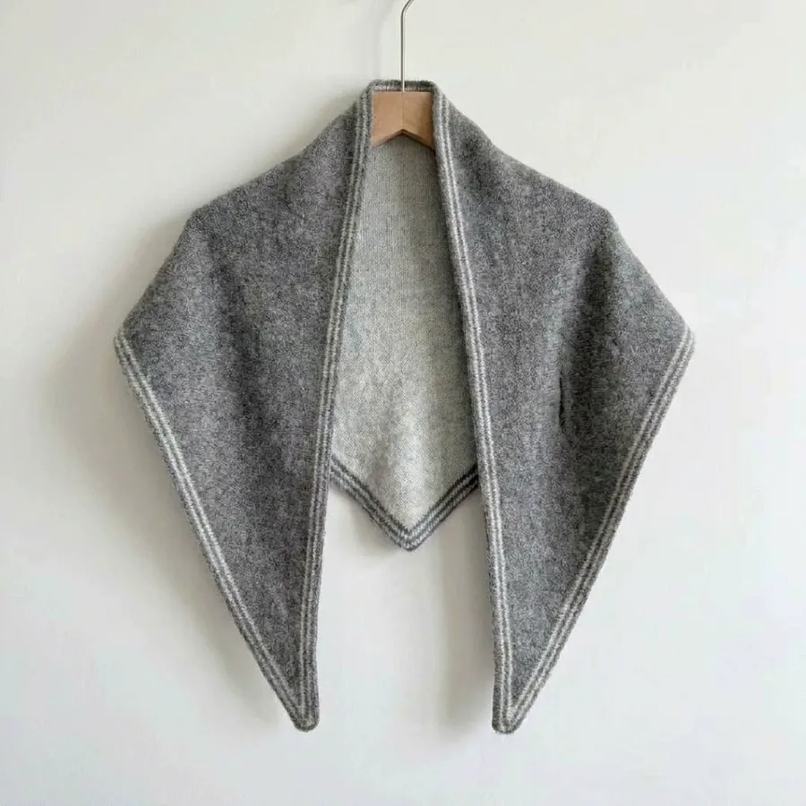 Wool Blend Triangle Scarf view 8