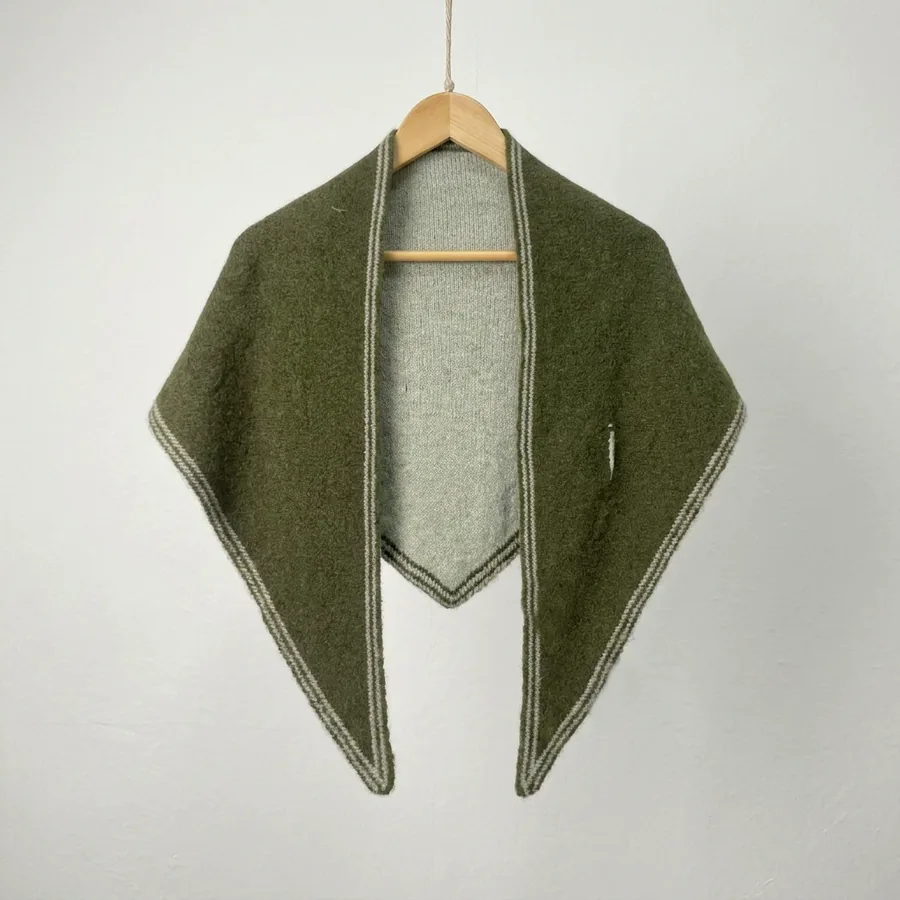 Wool Blend Triangle Scarf view 12