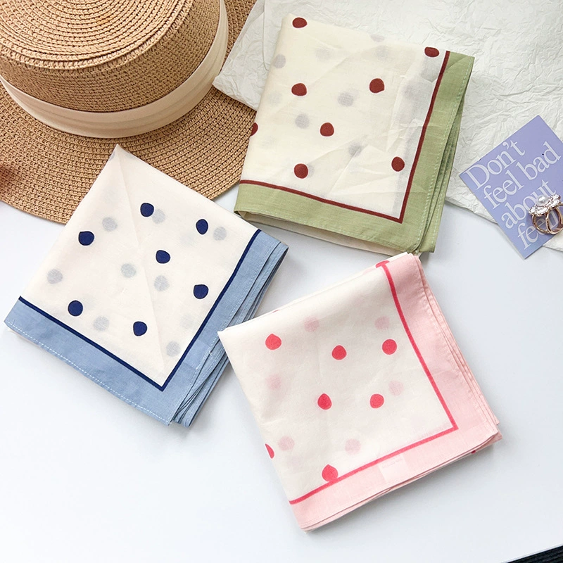 Cotton Polka Dot Square Scarf