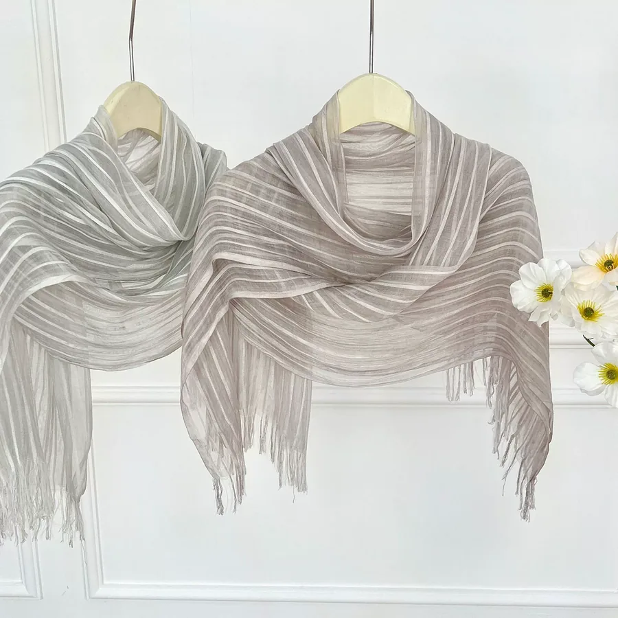 Sheer Scarf with Tassel view 2