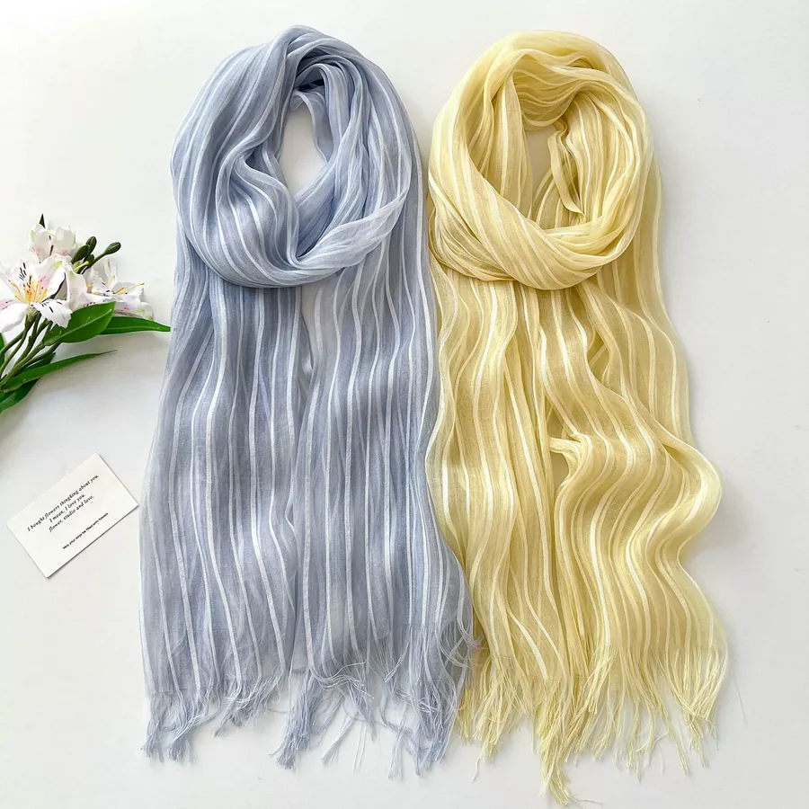 Sheer Scarf with Tassel view 3