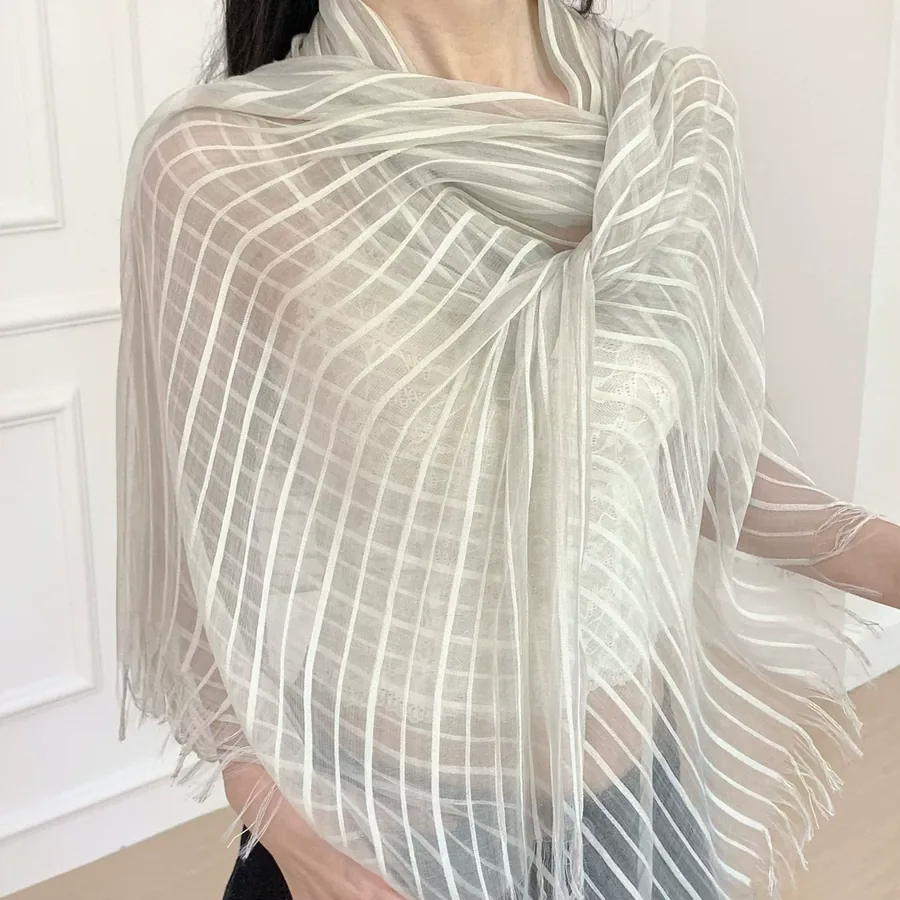 Sheer Scarf with Tassel view 4
