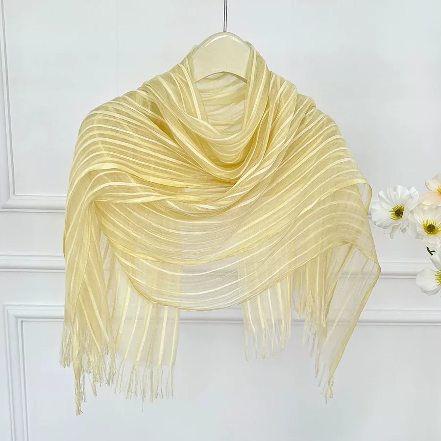 Sheer Scarf with Tassel view 7