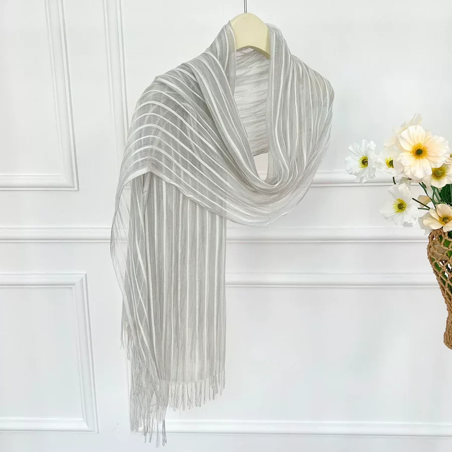 Sheer Scarf with Tassel view 9