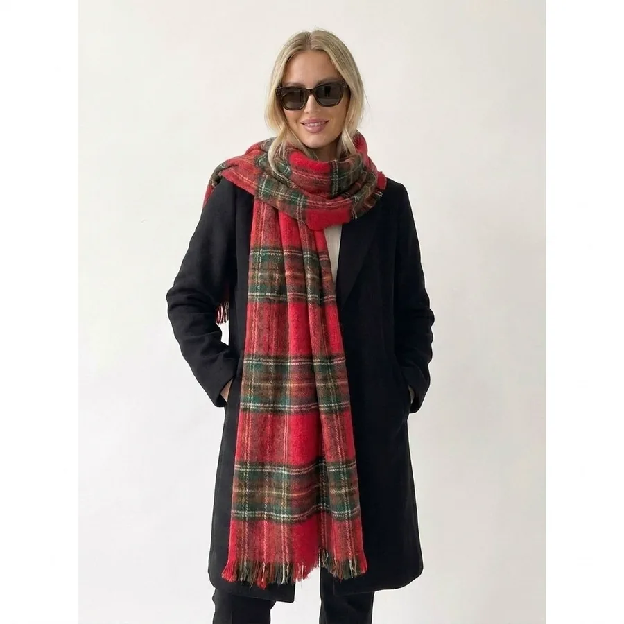Red Plaid Scarf view 2