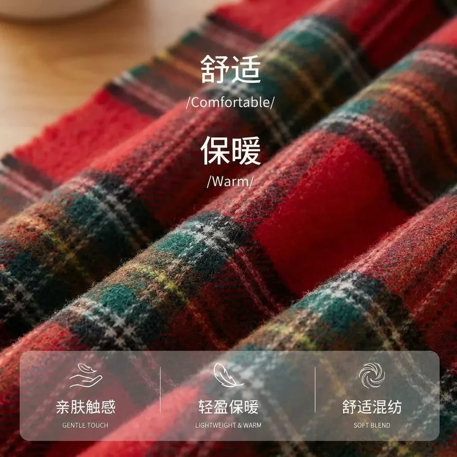Red Plaid Scarf view 4