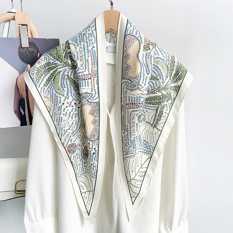 Polyester Art Print Triangle Scarf
