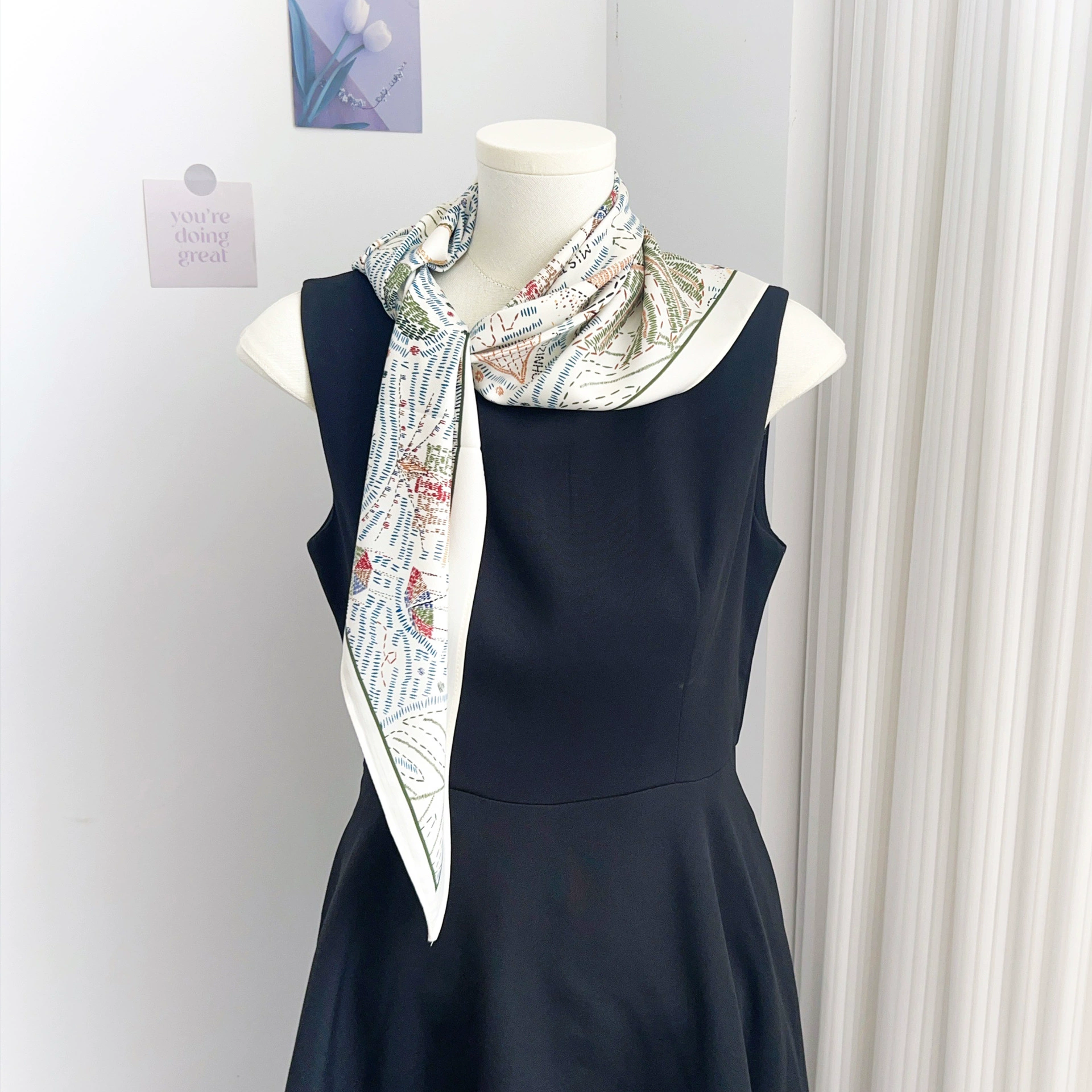 Polyester Art Print Triangle Scarf view 3
