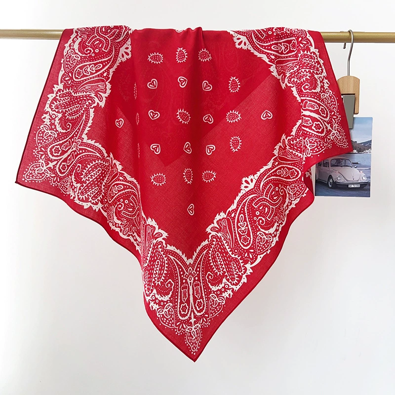 Pañuelo cuadrado de algodón con estampado paisley