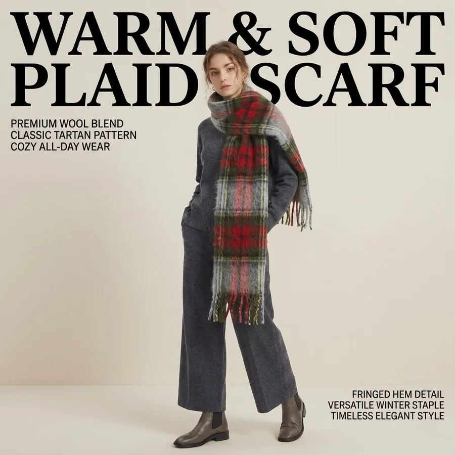 Vintage Plaid Scarf