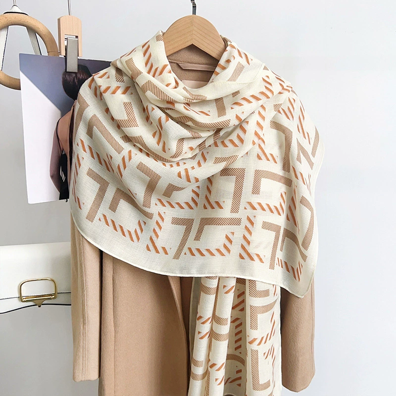 Polyester Letter Print Shawl