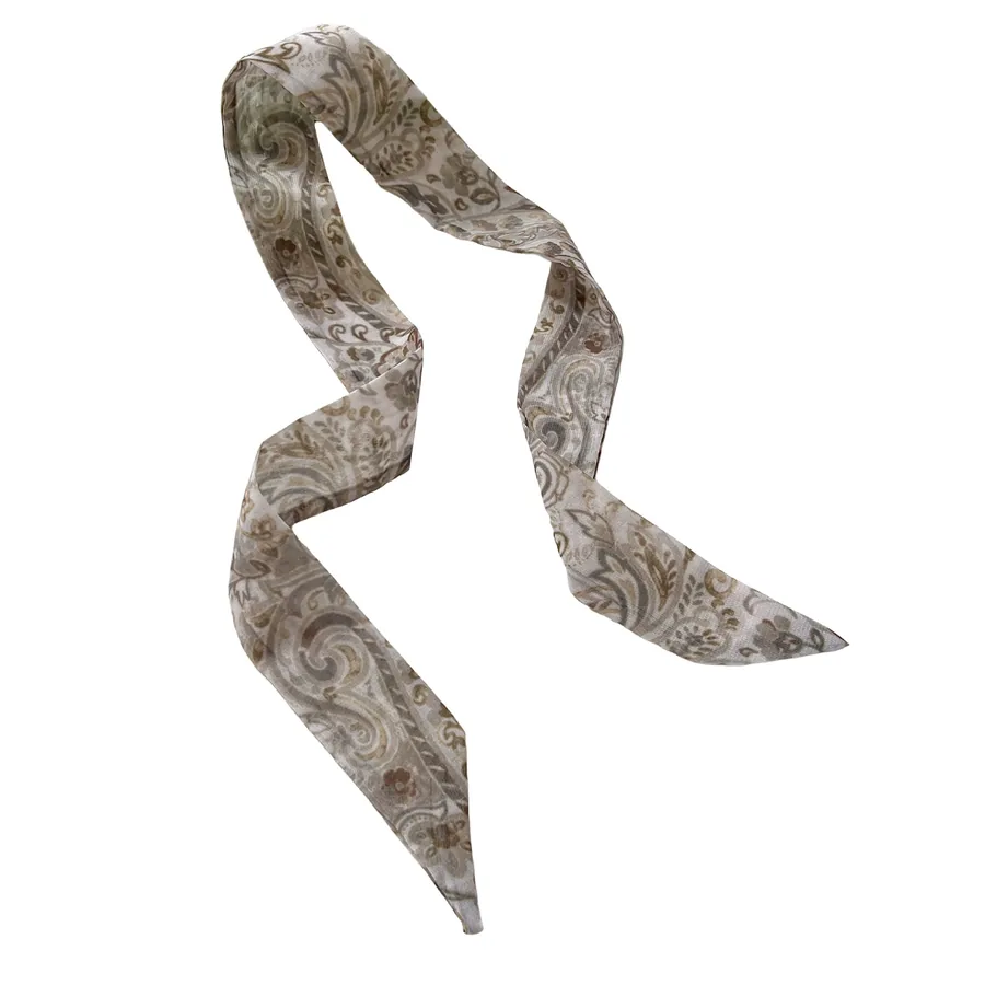 Chiffon Long Scarf with Retro Print view 5