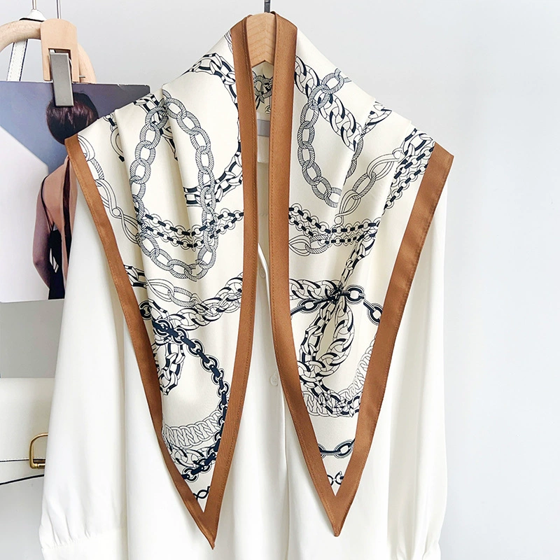 Polyester Chain Print Triangle Scarf