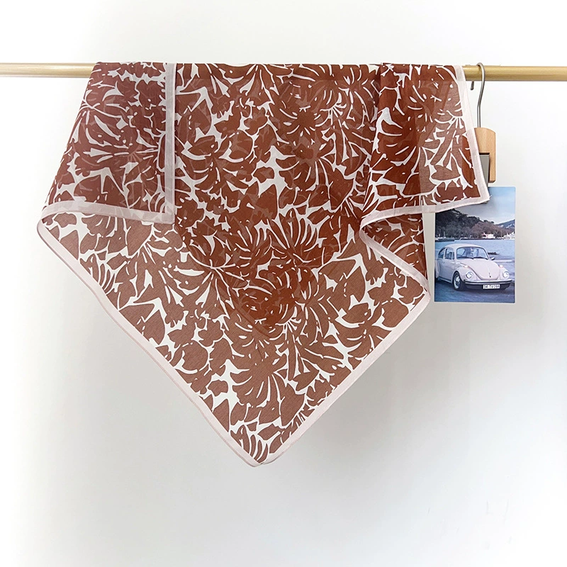 Foulard carré en coton à impression rétro