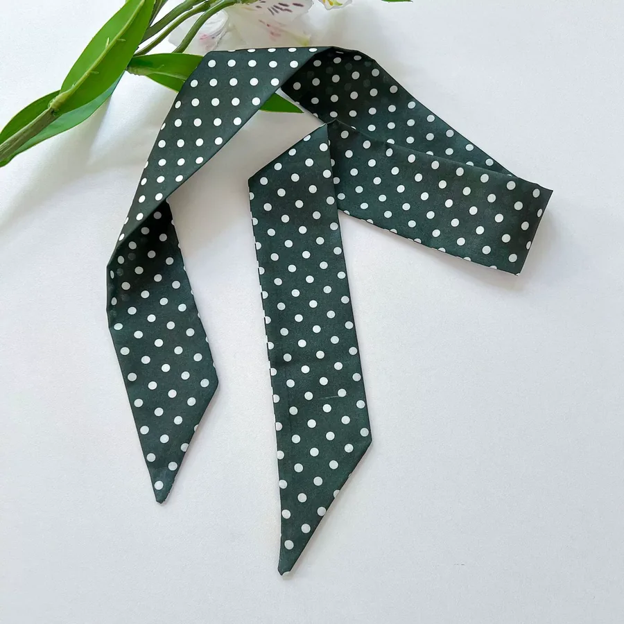 Polka Dot Head Scarf with Tie view 10