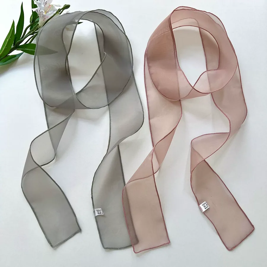 Solid Color Long Scarf with Tie