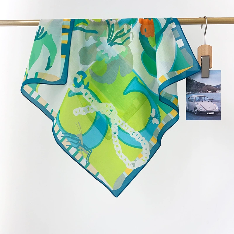 Silk Cotton Small Square Scarf