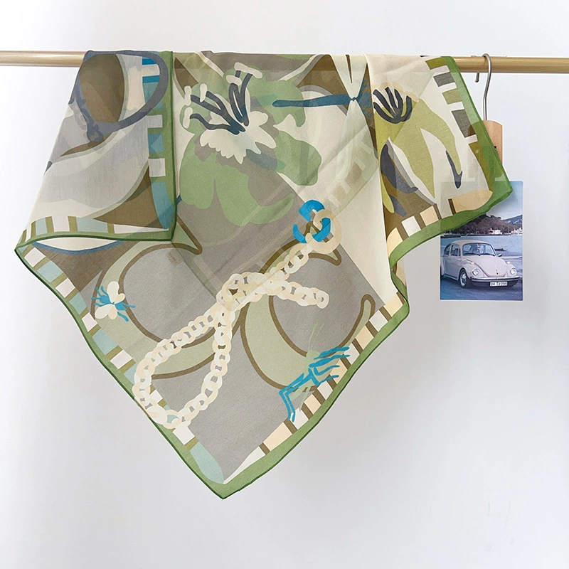 Silk Cotton Small Square Scarf view 2