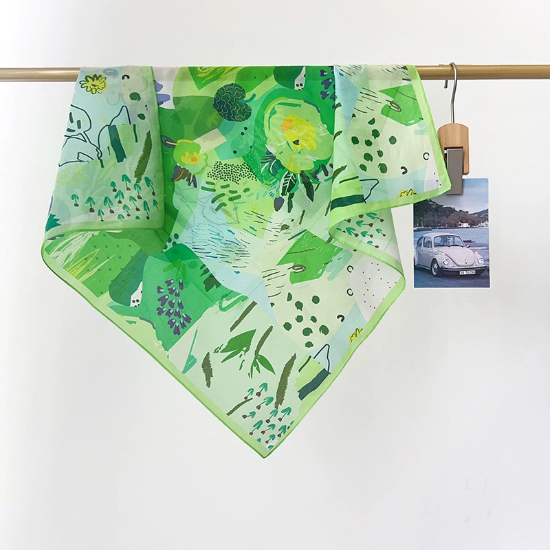 Silk Cotton Small Square Scarf