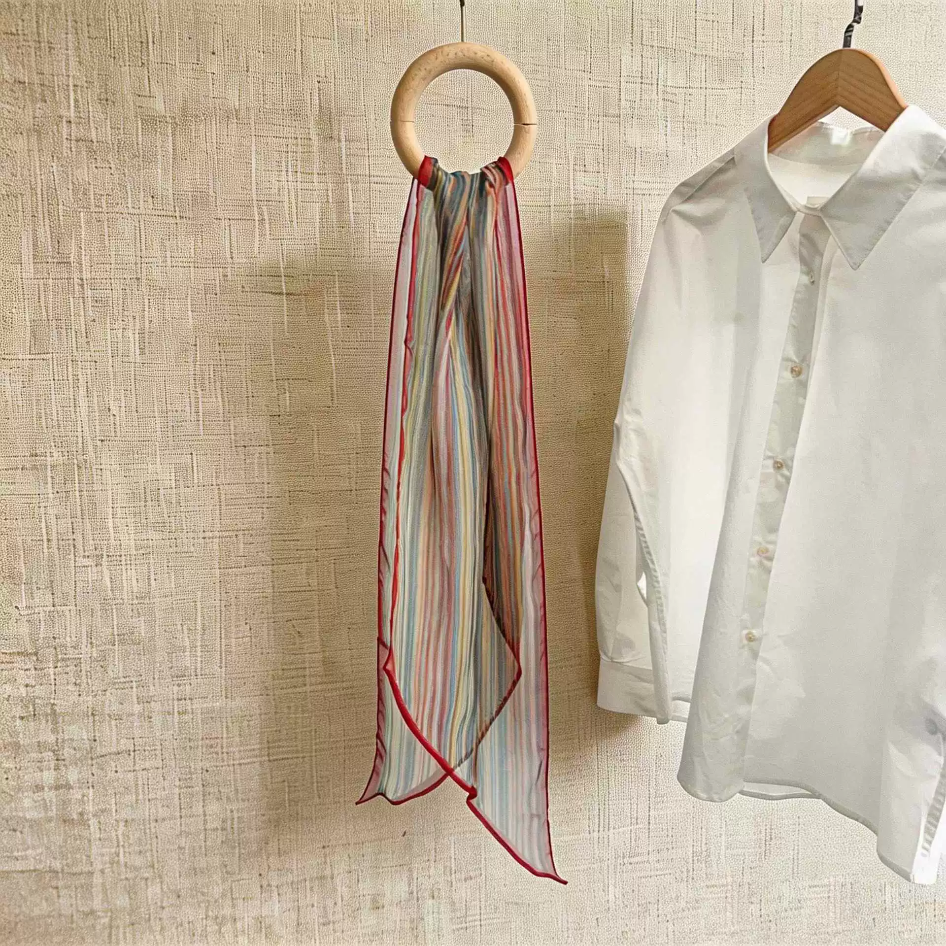 Chiffon Striped Long Scarf view 4