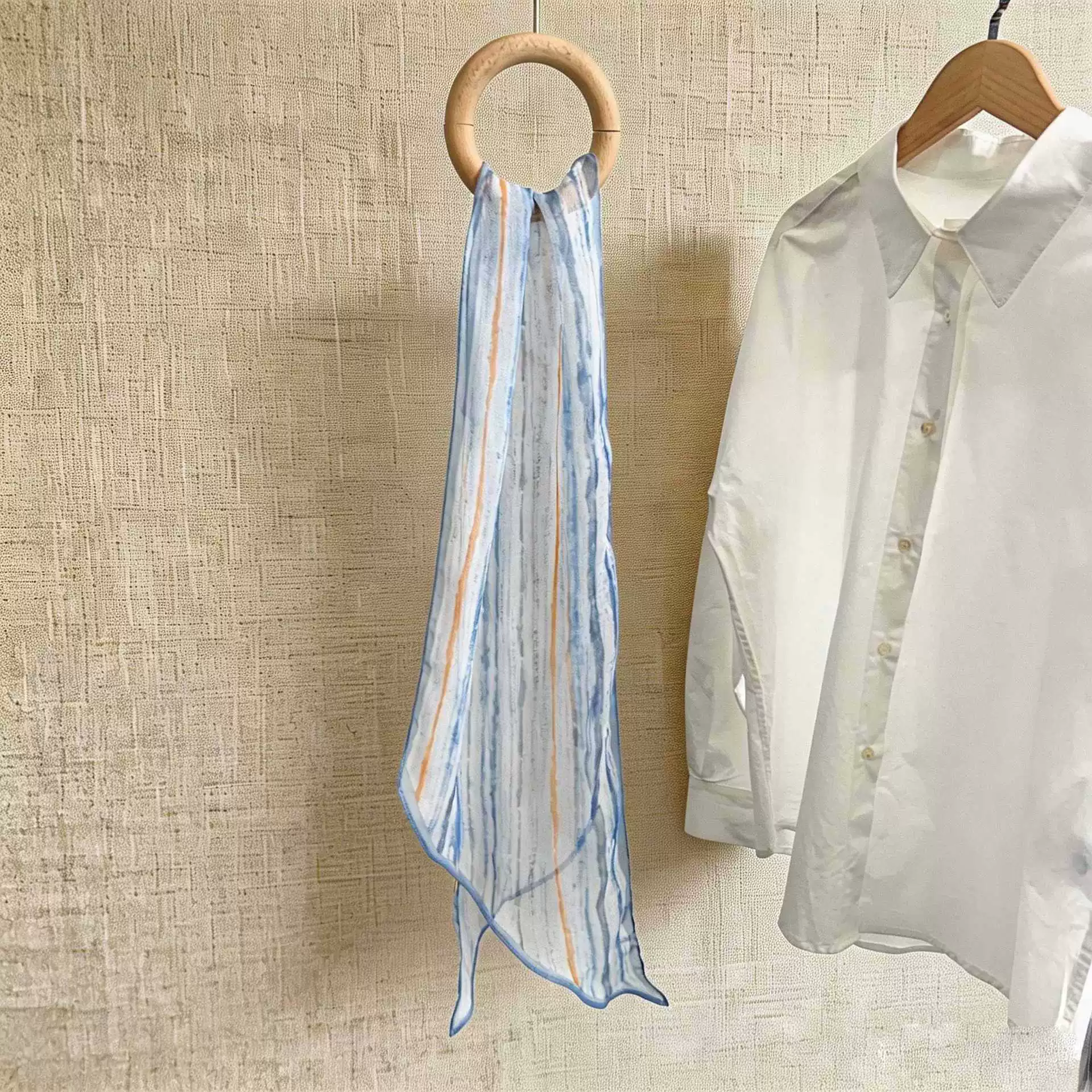 Chiffon Striped Long Scarf view 8