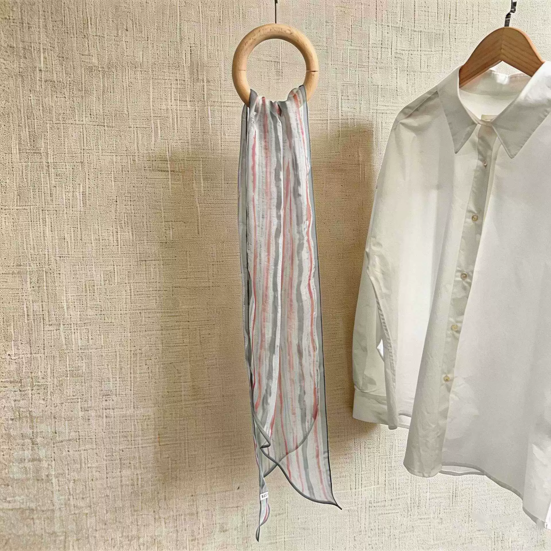 Chiffon Striped Long Scarf view 10