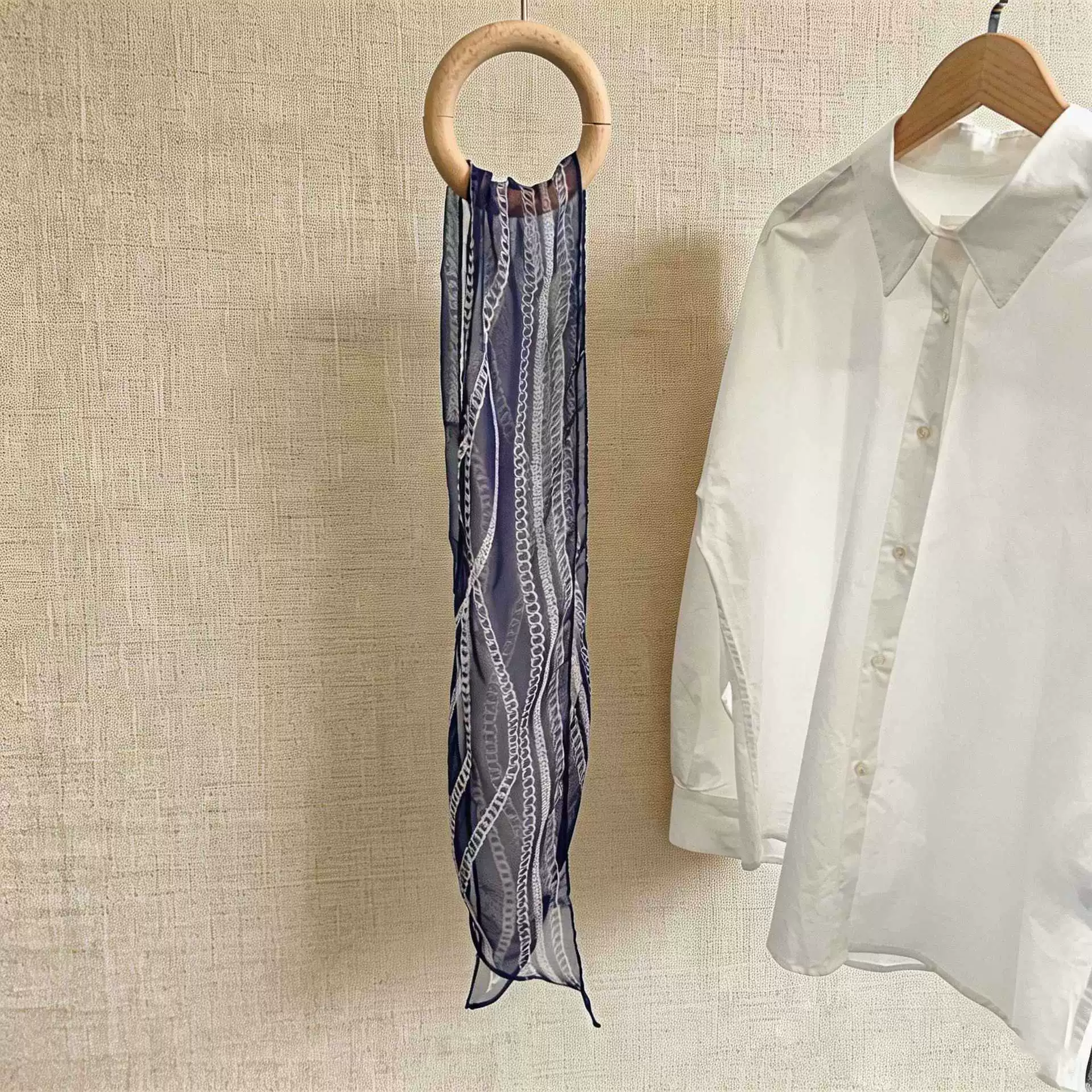 Chiffon Striped Long Scarf view 11
