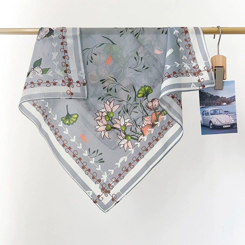 Silk Cotton Small Square Scarf