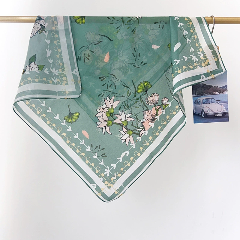 Silk Cotton Small Square Scarf view 3