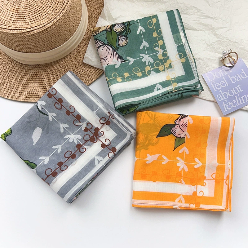 Silk Cotton Small Square Scarf view 4