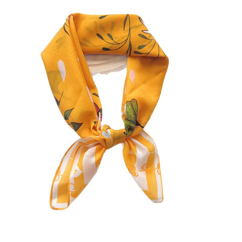Silk Cotton Small Square Scarf view 5