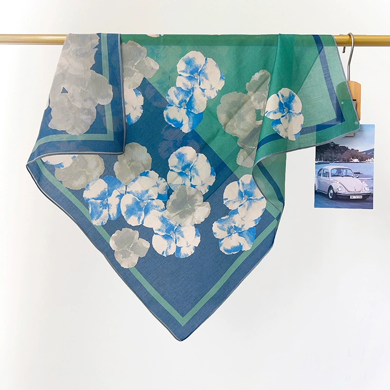 Silk Cotton Small Square Scarf