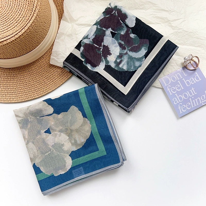 Silk Cotton Small Square Scarf view 3
