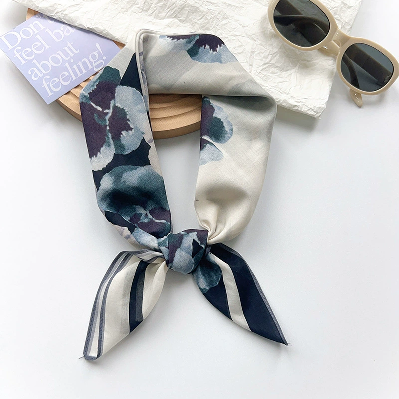 Silk Cotton Small Square Scarf view 4