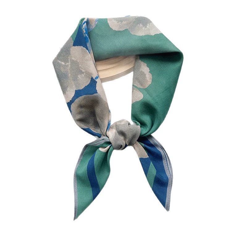 Silk Cotton Small Square Scarf view 5