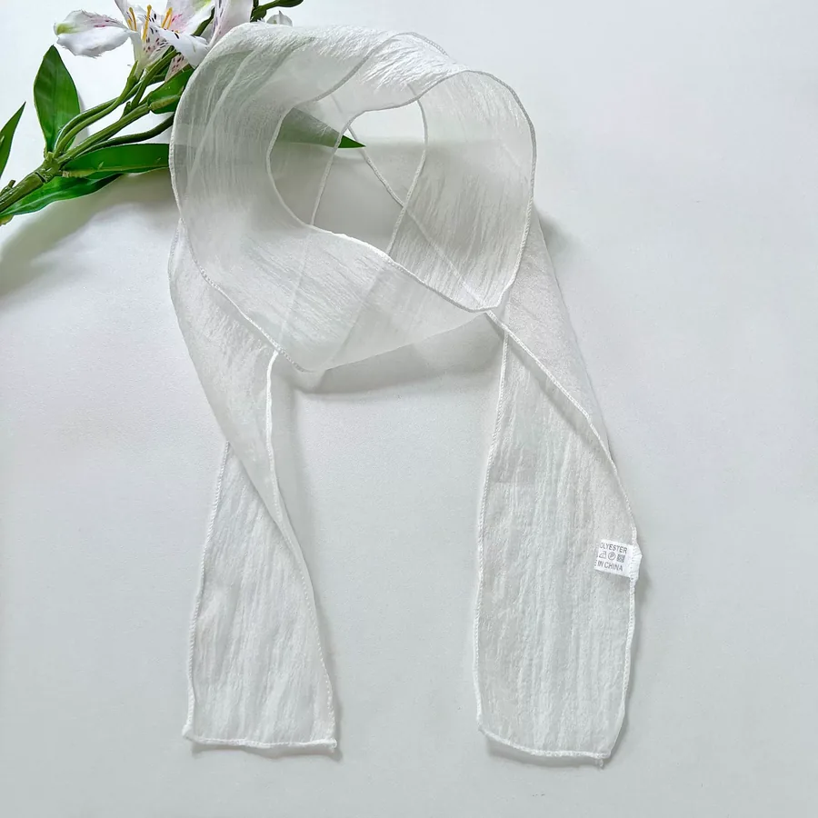 Solid Color Long Scarf with Tie view 6