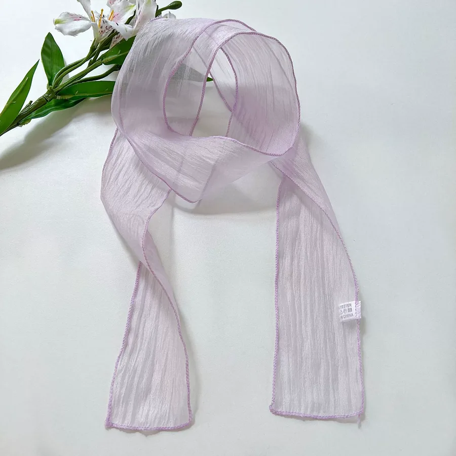 Solid Color Long Scarf with Tie view 7
