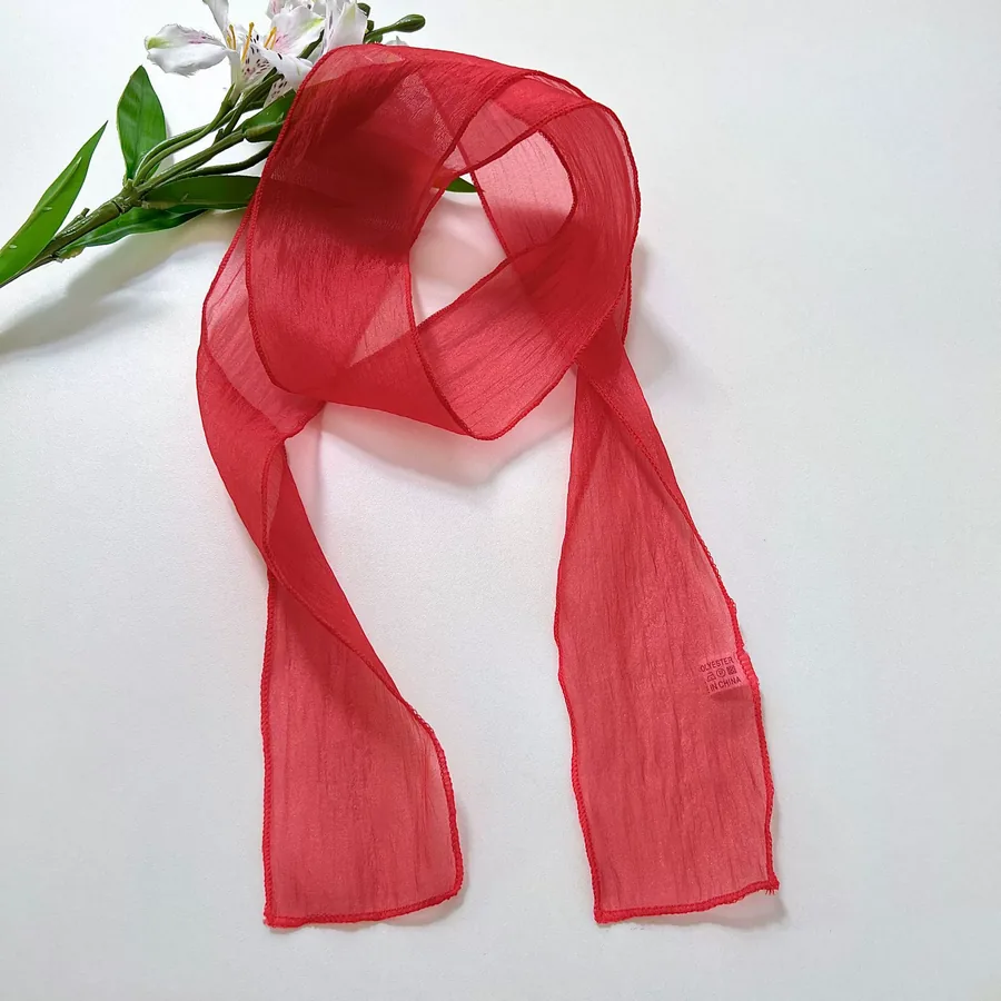 Solid Color Long Scarf with Tie view 9