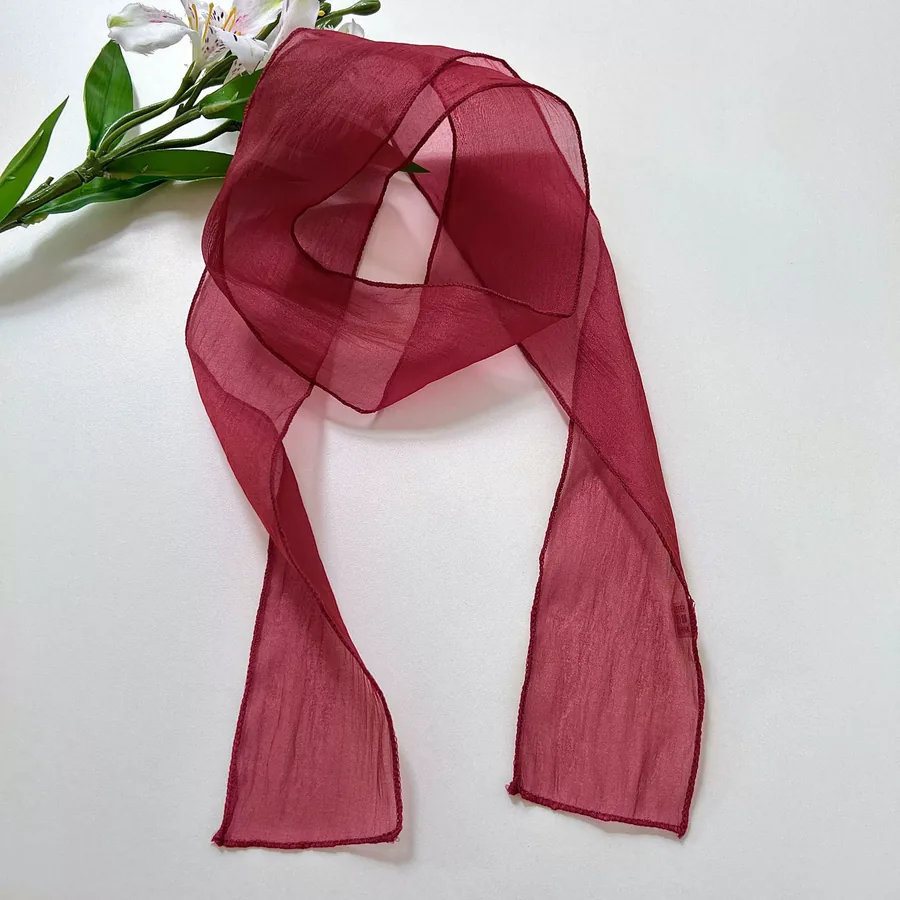 Solid Color Long Scarf with Tie view 10
