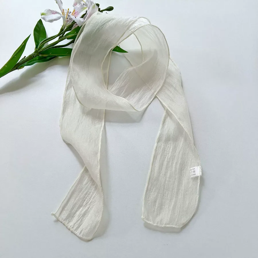 Solid Color Long Scarf with Tie view 11