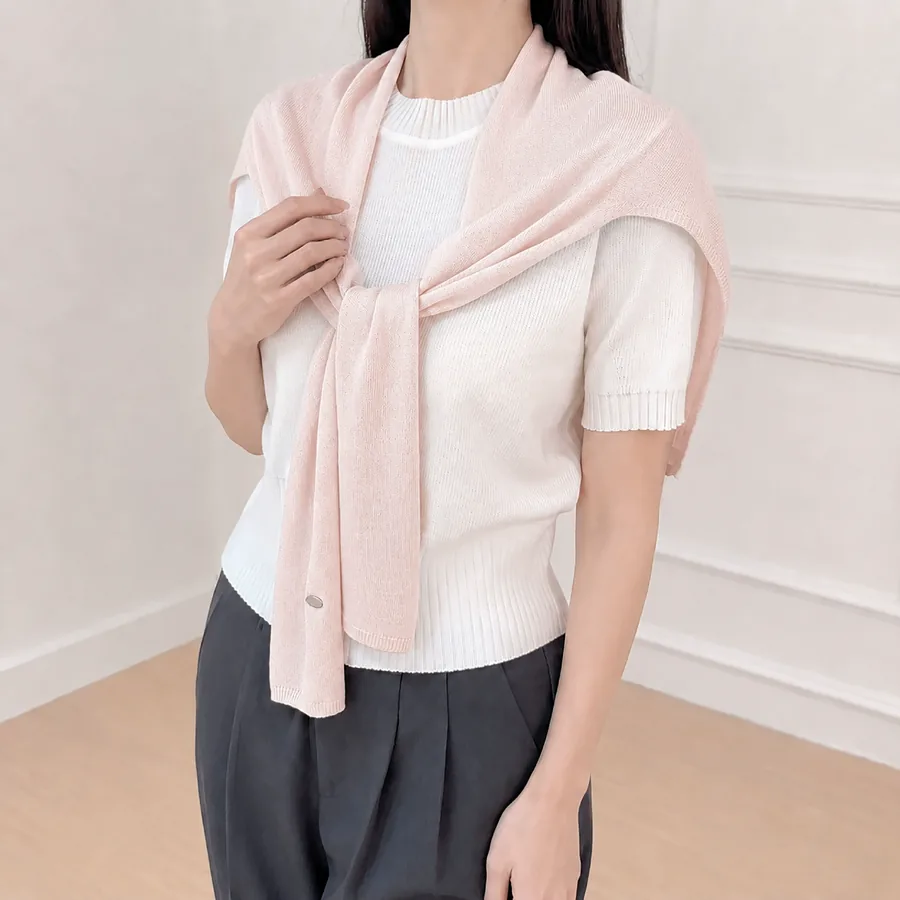 Solid Color Shawl with Cross Tie view 4