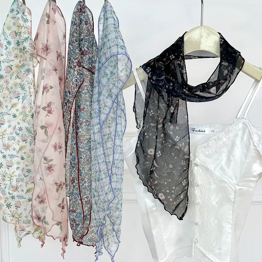 Georgette Long Scarf with Print