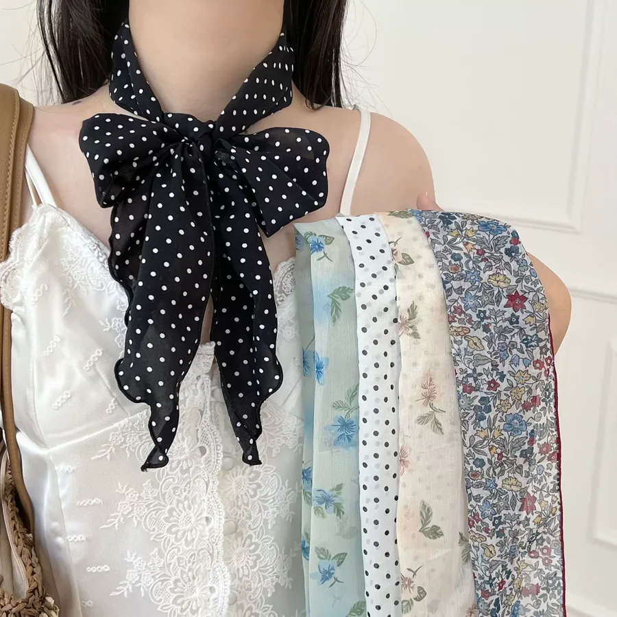 Georgette Long Scarf with Print view 3