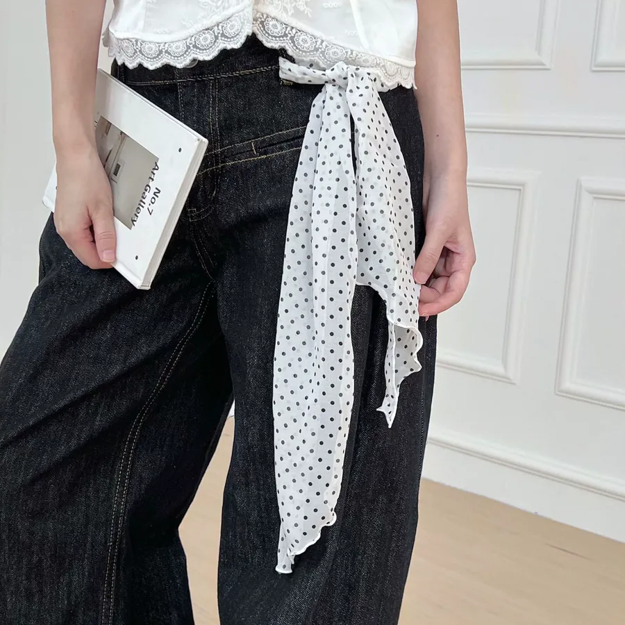 Georgette Long Scarf with Print view 4