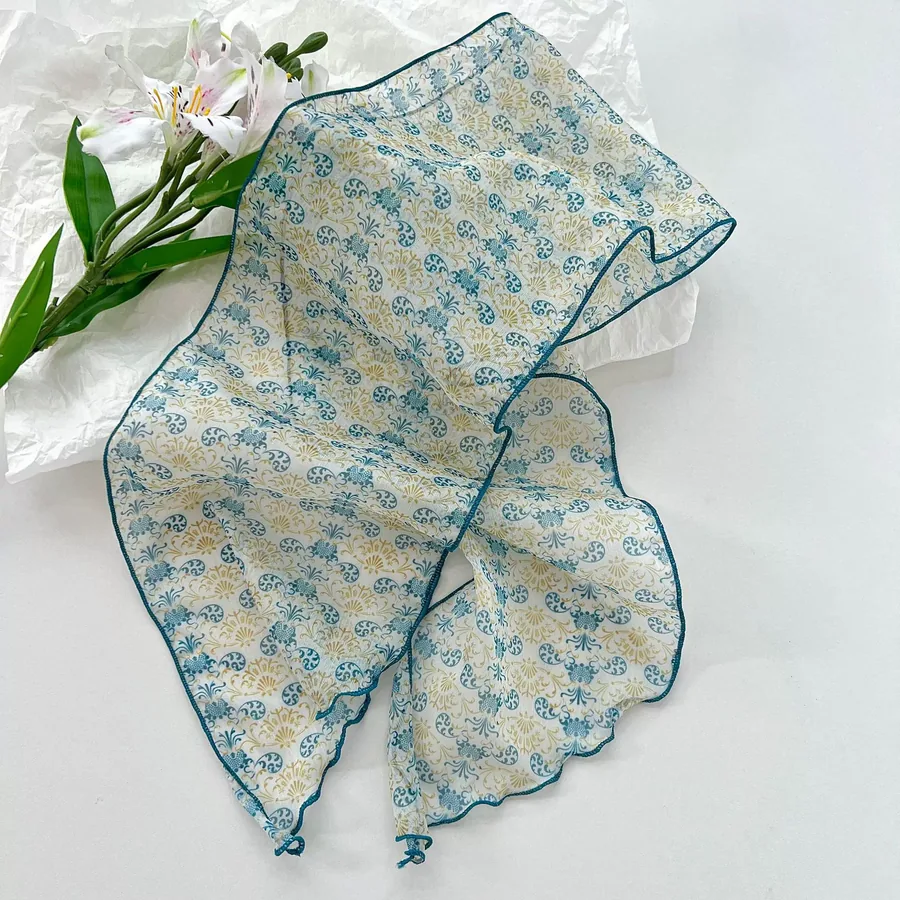 Georgette Long Scarf with Print view 6
